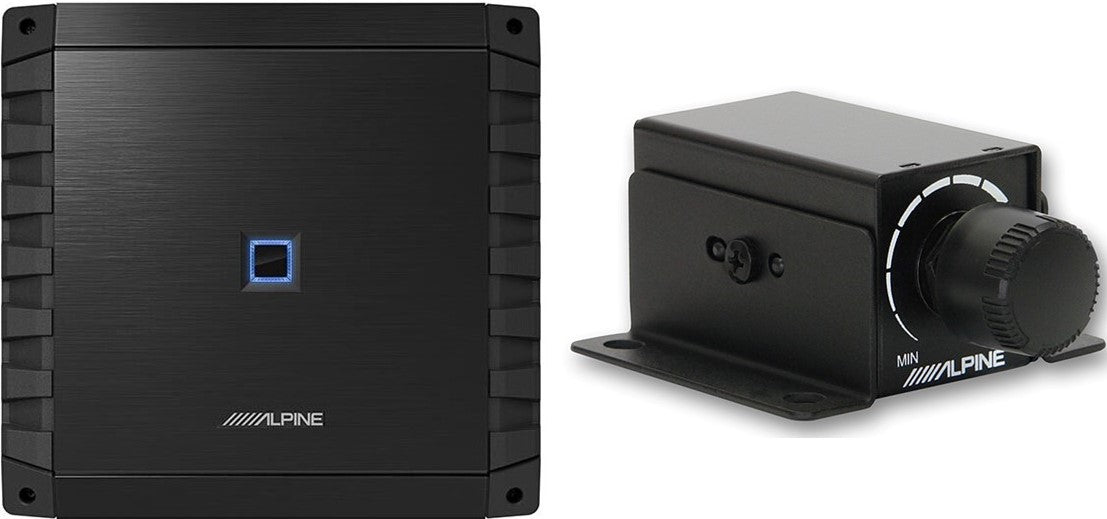 Alpine S2-A36F S-Series Class-D 4-Channel Car Amplifier + RUX-KNOB.2 Remote Bass Level Control