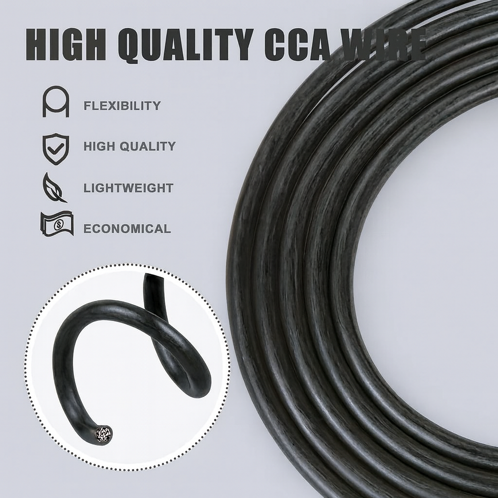 MK Audio PC8250BK 8GA 250' Black Power Ground Wire Car Audio Amplifier Marine Cable