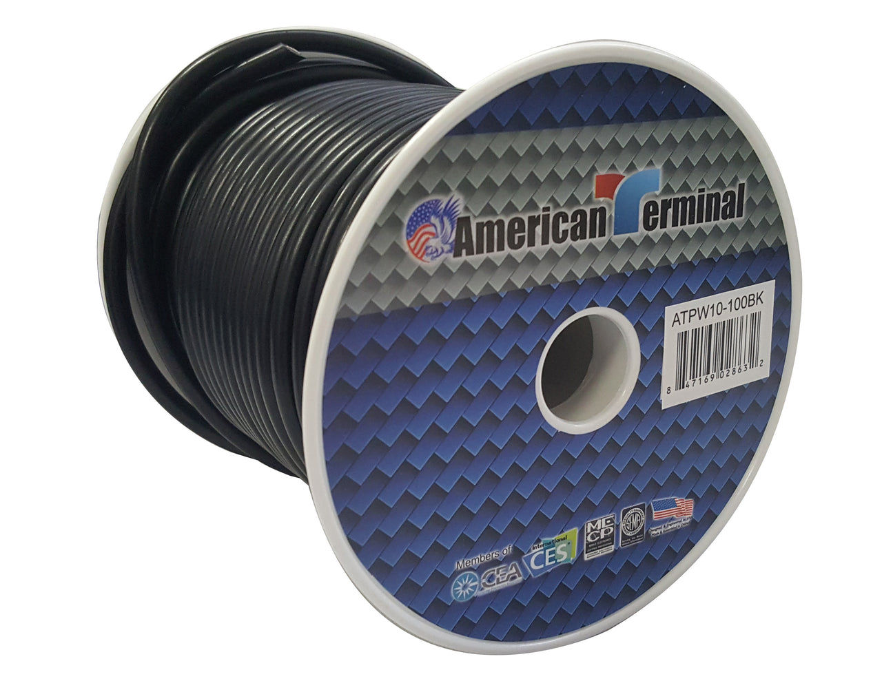 American Terminal ATPW10-100BK 10GA 100' Black Primary Remote Power Ground Wire