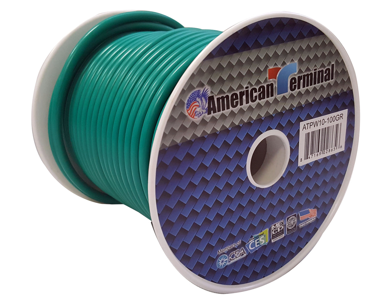 American Terminal ATPW10-100GR 10GA 100' Green Primary Remote Power Ground Wire