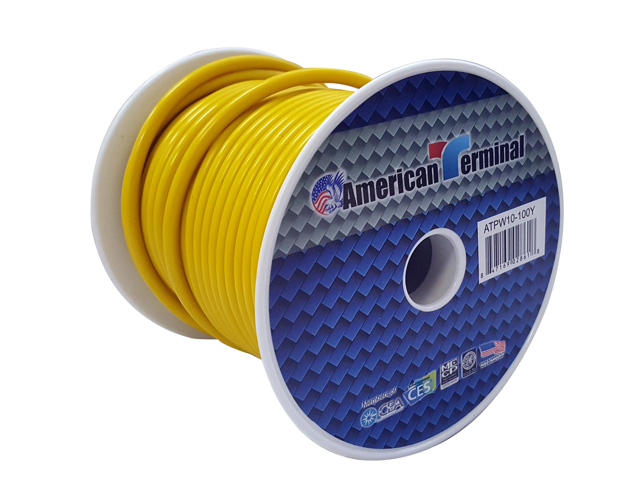 American Terminal ATPW10-100Y 10GA 100' Yellow Primary Remote Power Ground Wire