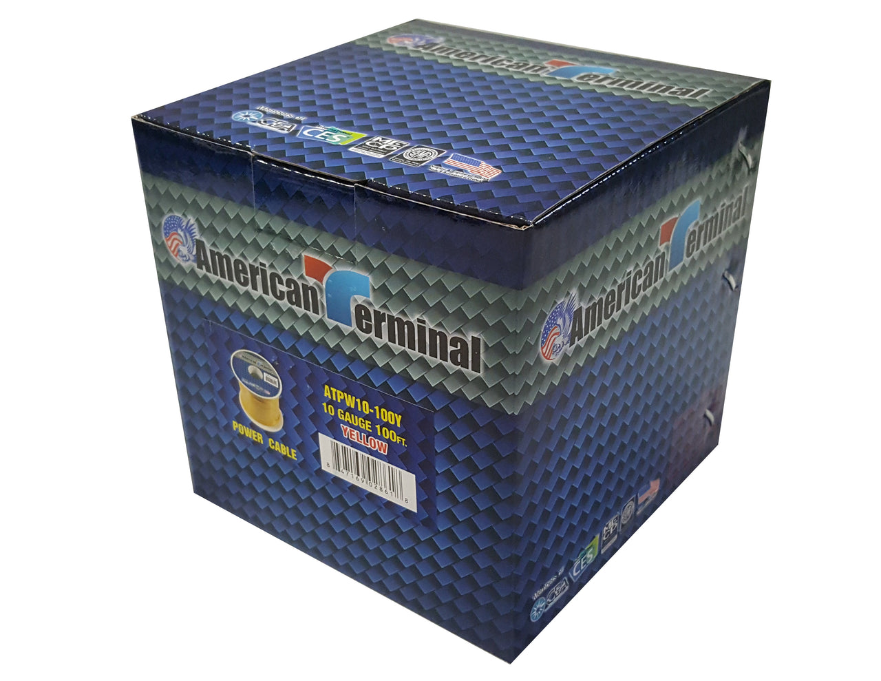 American Terminal ATPW10-100Y 10GA 100' Yellow Primary Remote Power Ground Wire