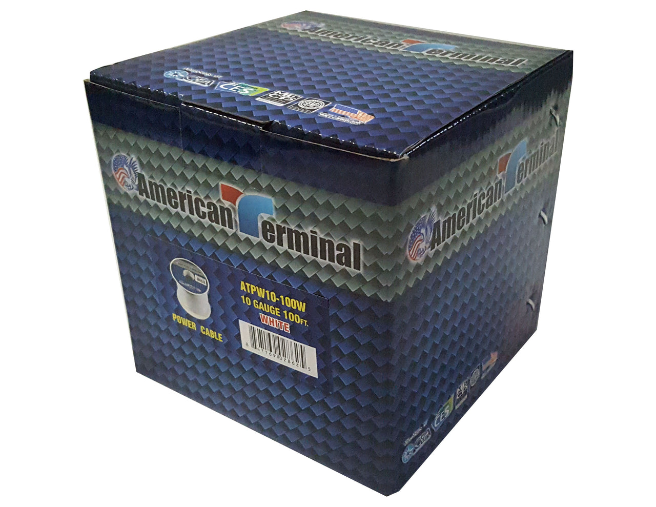 American Terminal ATPW10-100W 10GA 100' White Primary Remote Power Ground Wire