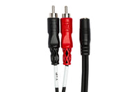 Thumbnail for Hosa CFR-210 Stereo Breakout Cable - 3.5mm TRS Female to Dual RCA Male - 10 foot