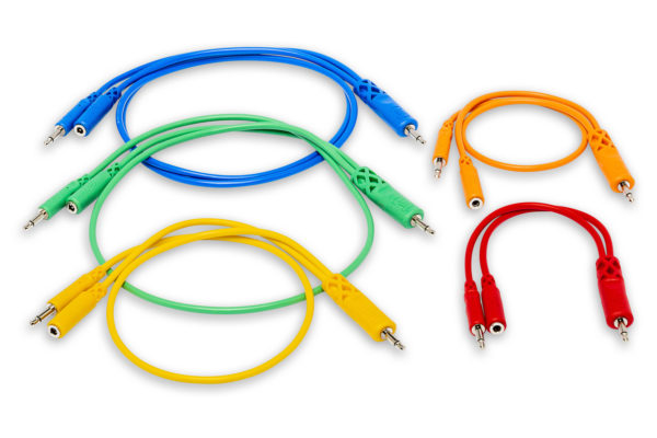 Hosa CMM-545Y Hopscotch Eurorack Patch Cables - 1.5 foot (Yellow) 5-pack