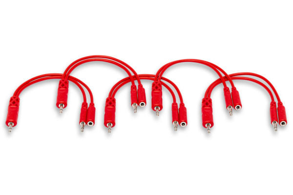 Hosa CMM-515Y Hopscotch Eurorack Patch Cables - 6 inch (Red) 5-pack
