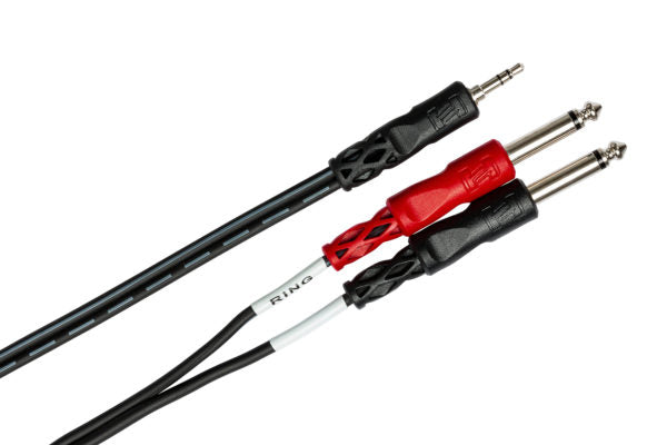 Hosa CMP-159 Stereo Breakout Cable - 3.5mm TRS Male to Left and Right 1/4-inch TS Male - 10 foot