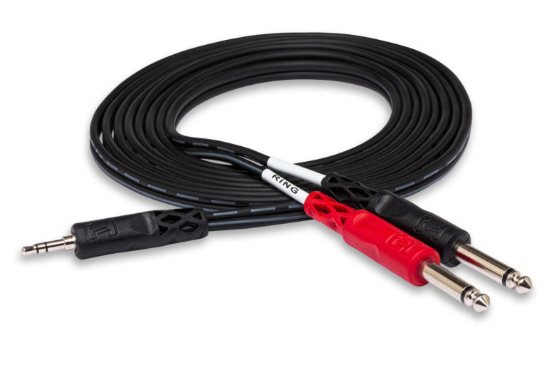 Hosa CMP-159 Stereo Breakout Cable - 3.5mm TRS Male to Left and Right 1/4-inch TS Male - 10 foot