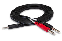 Thumbnail for Hosa CMP-159 Stereo Breakout Cable - 3.5mm TRS Male to Left and Right 1/4-inch TS Male - 10 foot