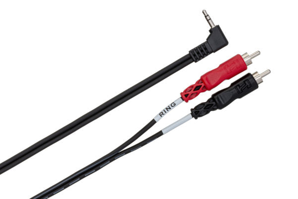 Hosa CMR-225 Stereo Breakout Cable - 3.5mm TRS Male to Left and Right RCA Male - 25 foot