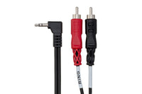 Thumbnail for Hosa CMR-206R Stereo Breakout Cable - Right-angle 3.5mm TRS Male to Left and Right RCA Male - 6 foot