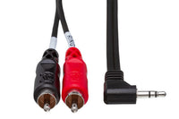 Thumbnail for Hosa CMR-206R Stereo Breakout Cable - Right-angle 3.5mm TRS Male to Left and Right RCA Male - 6 foot