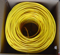 Thumbnail for AT 500' Cat6 Ethernet Yellow Bulk Network Cable 23AWG 600Mhz UL Bare Solid Copper Wire UTP 500' Yellow