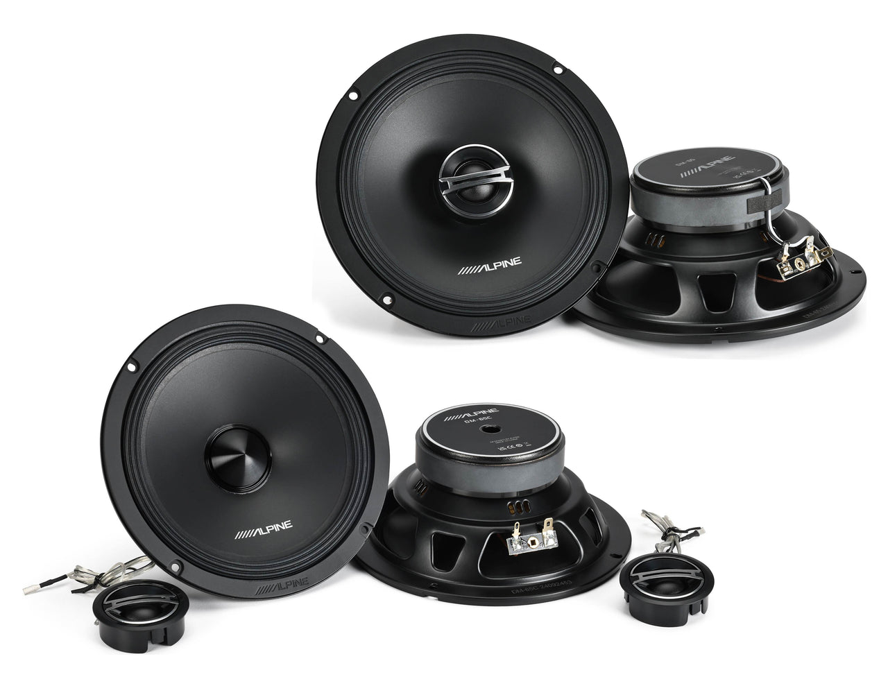 Alpine DM-65C-G 6.5" Component Speaker + DM-65-G 6.5" Coaxial Speakers Bundle