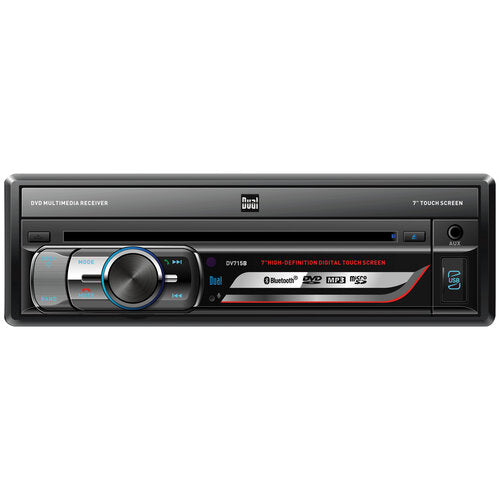 Dual DV715B Single DIN Bluetooth In-Dash DVD/CD/AM/FM Flip Out Car Stereo w/ 7"Screen, 340W