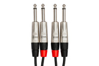 Thumbnail for Hosa Pro HPP-003X2 Stereo Interconnect Cable Dual REAN 1/4
