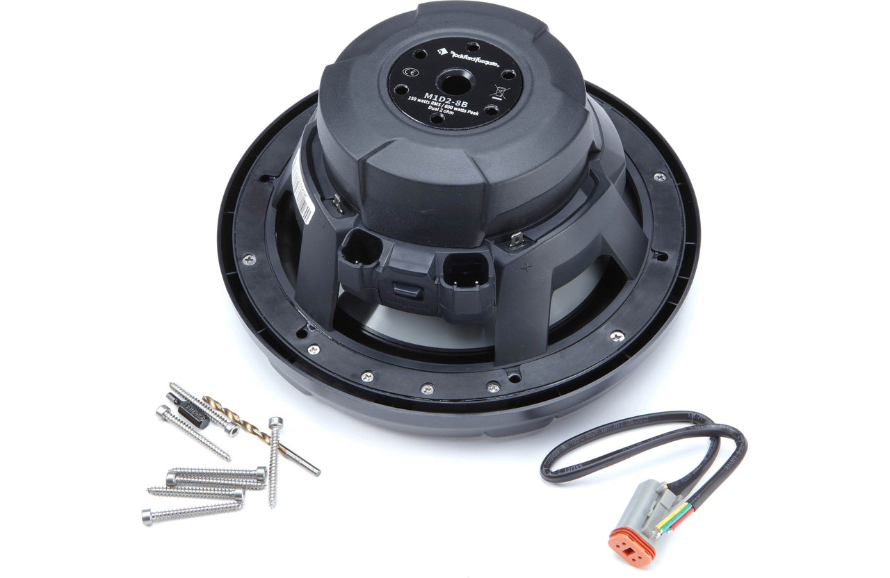Rockford Fosgate M1D2-8B M1 Series 8" marine subwoofer & RGB LED lighting Black