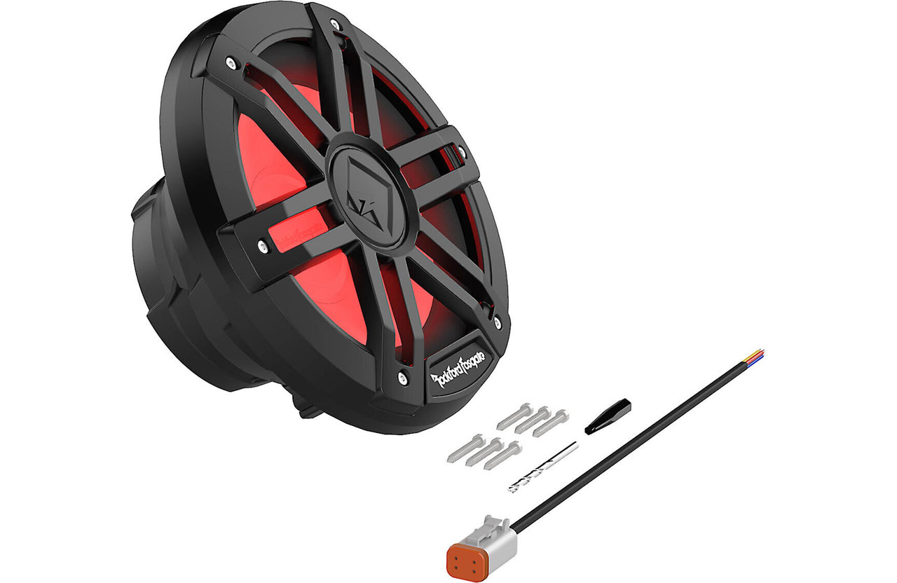 Rockford Fosgate M1D2-8B M1 Series 8" marine subwoofer & RGB LED lighting Black
