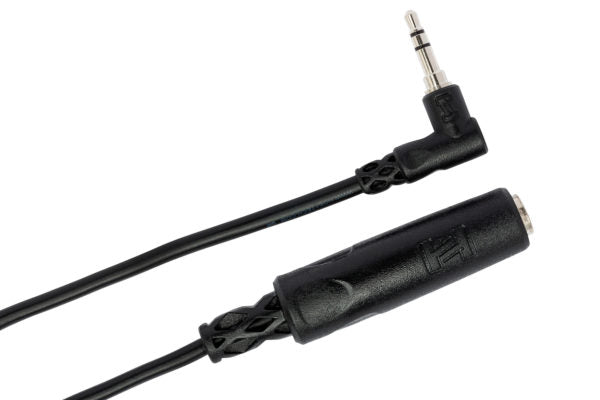 Hosa MHE-100.5 Right-angle 3.5mm TRS Male to 1/4 inch TRS Female Adapter Cable