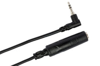 Thumbnail for Hosa MHE-100.5 Right-angle 3.5mm TRS Male to 1/4 inch TRS Female Adapter Cable
