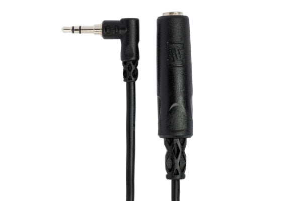 Hosa MHE-100.5 Right-angle 3.5mm TRS Male to 1/4 inch TRS Female Adapter Cable