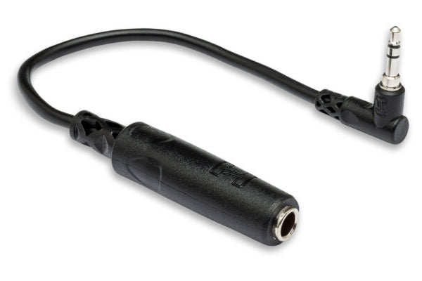 Hosa MHE-100.5 Right-angle 3.5mm TRS Male to 1/4 inch TRS Female Adapter Cable