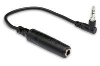 Thumbnail for Hosa MHE-100.5 Right-angle 3.5mm TRS Male to 1/4 inch TRS Female Adapter Cable