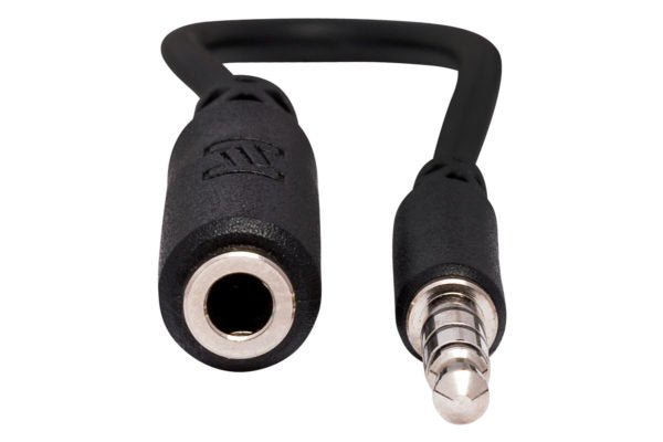 Hosa MHE-158 3.5mm TRRS Female to Slim 3.5mm TRRS Male Smartphone Adapter