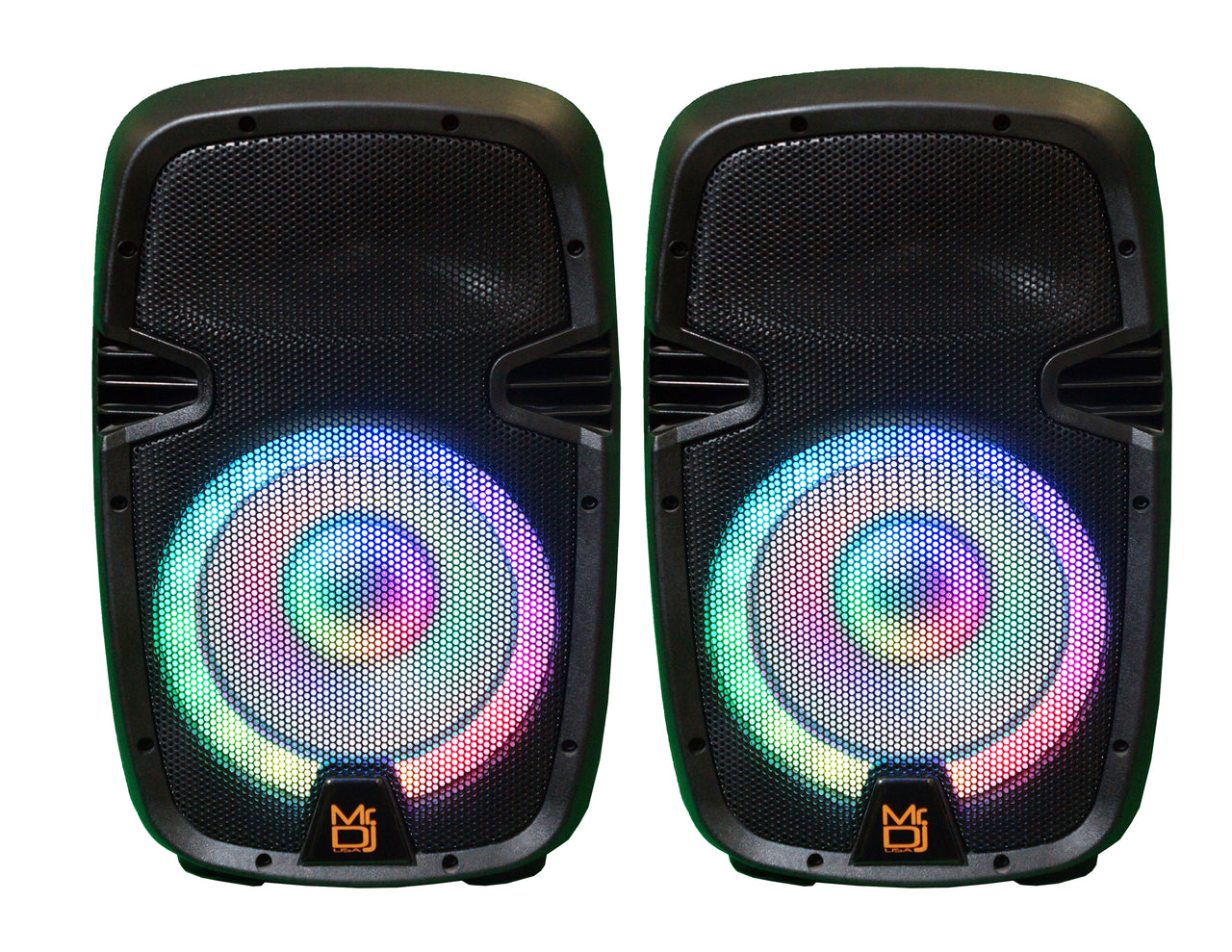MR DJ PBX210COMBO Portable all in One Personal PA/DJ KTV System 2X 10" 3000W Bluetooth Active Speaker with Detachable Mixer & Stands