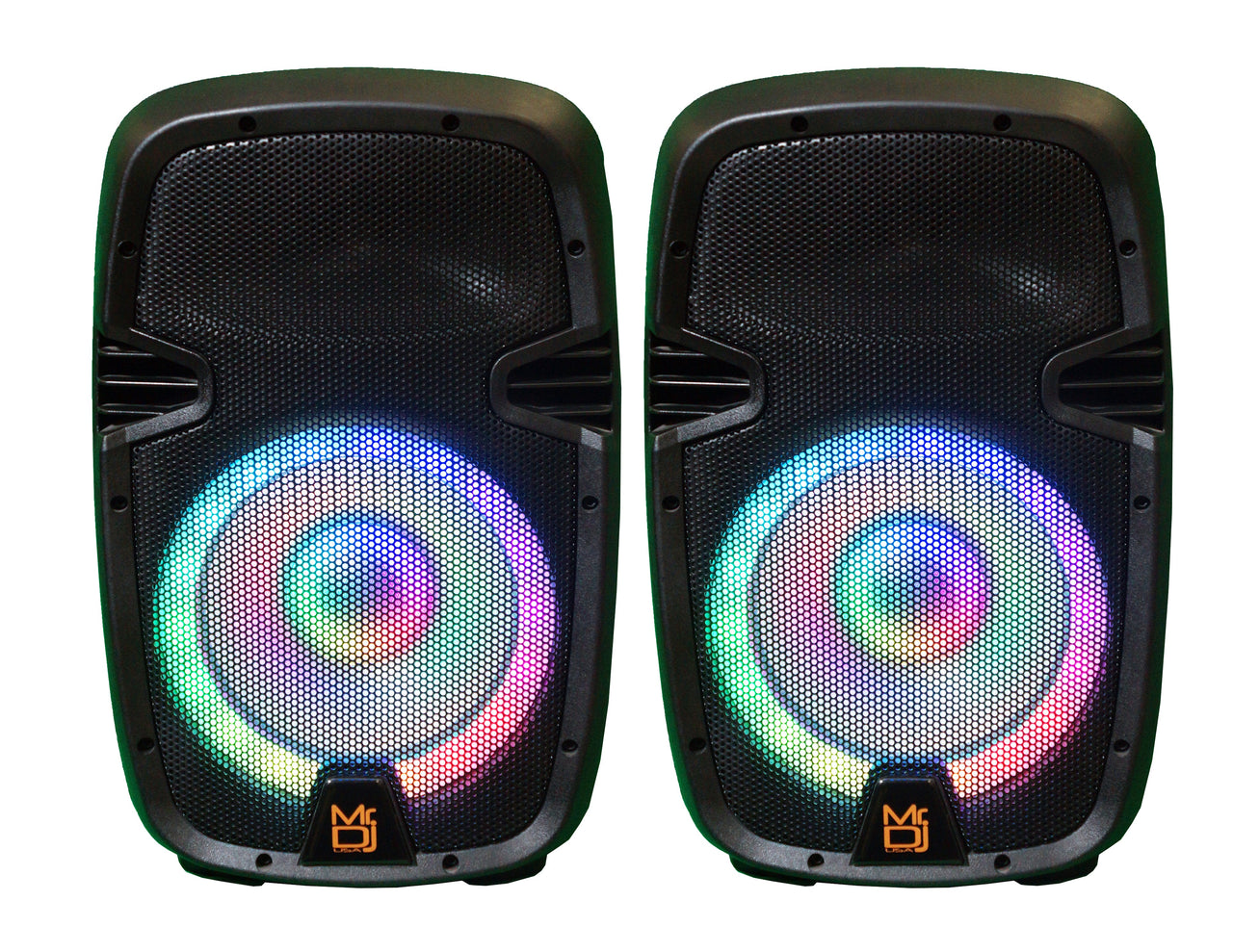 MR DJ PBX210COMBO+ Portable all in One Personal PRO PA/DJ KTV System 2X 10" 3000W Active Speaker Detachable Mixer & Stands