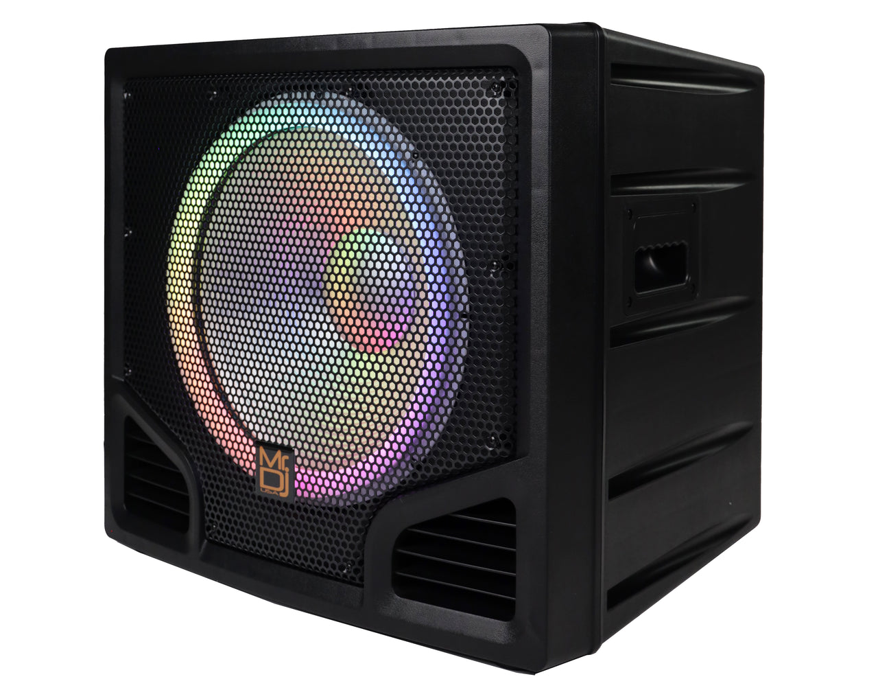 Mr. Dj PROSUB18LED 6000W PA DJ Club Powered Active Subwoofer with 2 Speaker Output with Party Show Led