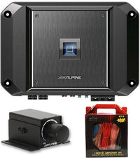 Thumbnail for Alpine R2-A60F 4 Ch Class D Car Amplifier & RUX-H01 Bass Knob & KIT8 AMP Kit