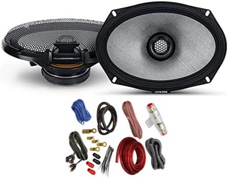 Alpine R2-S69 R-Series 6"x9" 600W 2-Way Car Coaxial Speakers & KIT4 AMP Kit