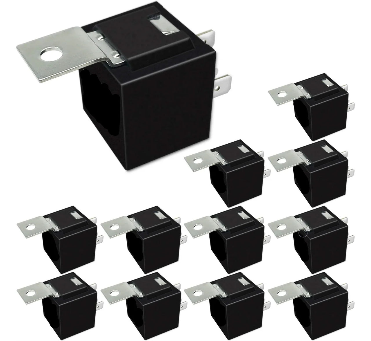 10 PACK 12 VOLT DC 40 AMP SPTD AUTOMOTIVE RELAY 5 PIN W/ MOUNTING TAB