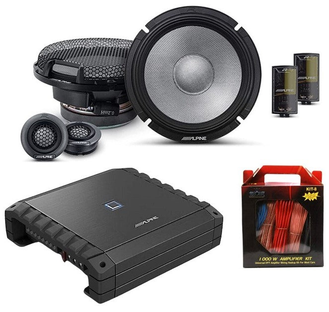 Alpine S2-A36F Compact 4-CH Amplifier & 6.5" Speakers Component Package