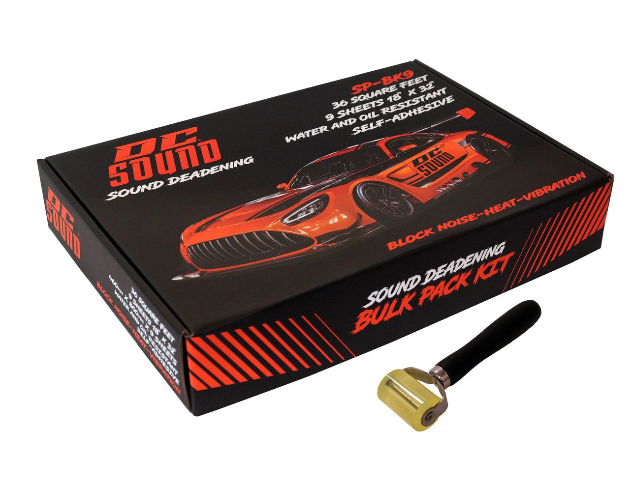 DC Sound SP-BK9 9 Sheets 18" x 32" Sound Deadening Dampening Bulk Kit + Roller & Removal Tools