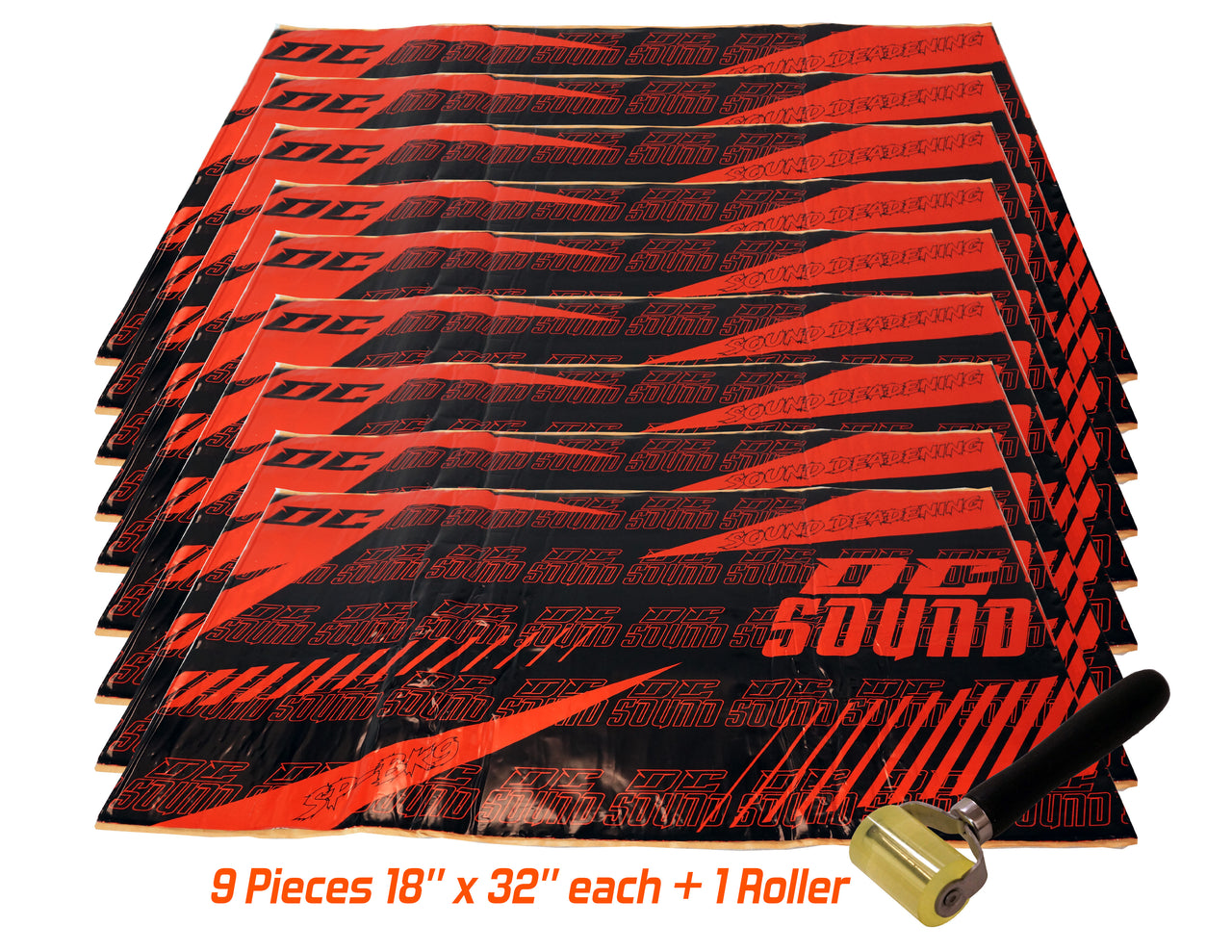 DC Sound SP-BK9 9 Sheets 18" x 32" Sound Deadening Dampening Bulk Kit + Roller & Removal Tools