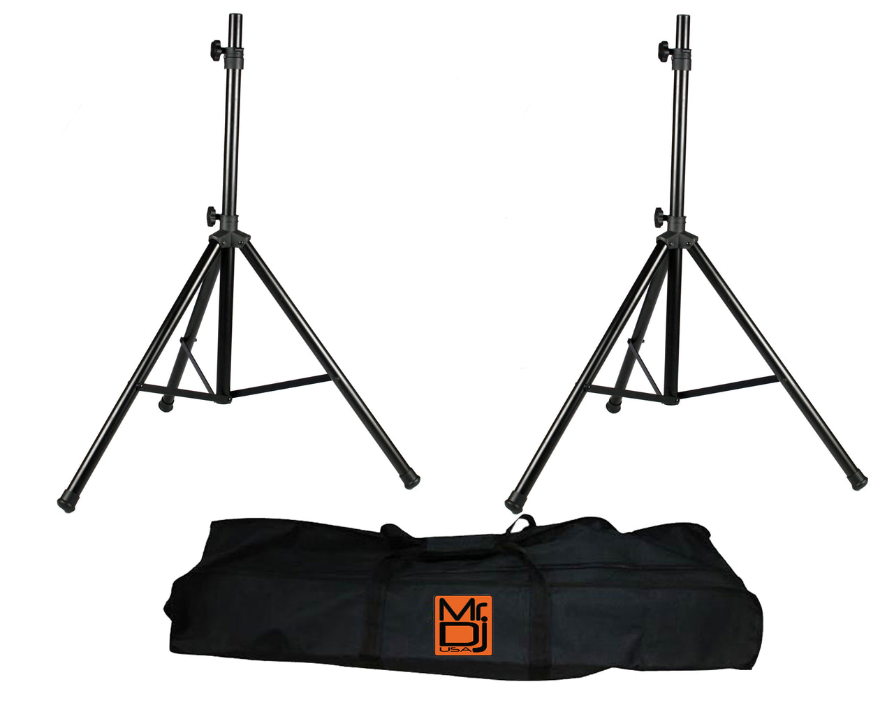 MR DJ SS650PKG Universal Folding Tripod PRO PA DJ On Stage Speaker Stand & Carrying Bag