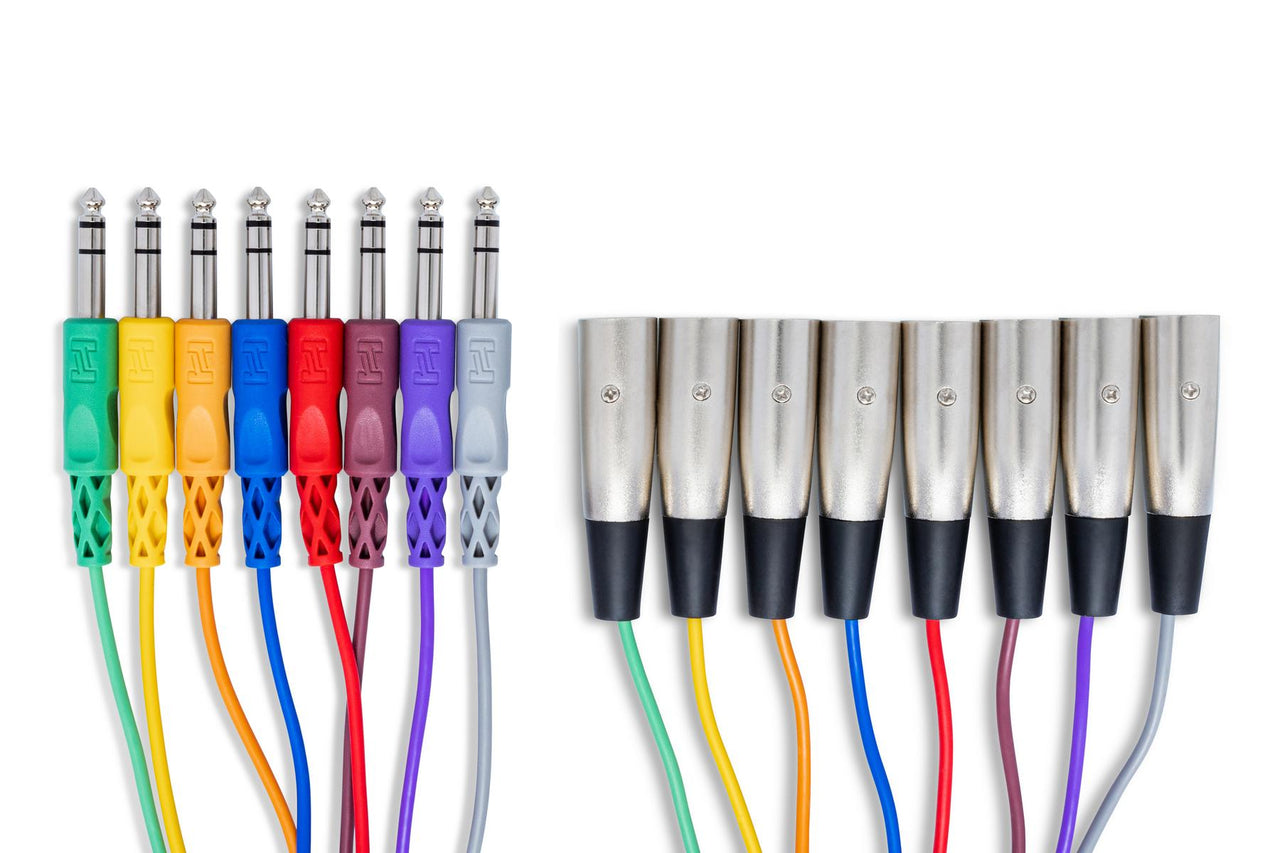 Hosa STX-803M 8-channel 1/4" TRS Male to XLR Male Balanced Snake 9.9 foot