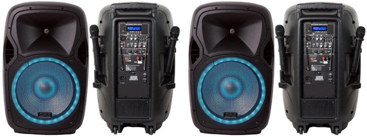 2 Absolute USPROBAT15 15" Professional Powered Active 3500w DJ PA Speaker Bluetooth