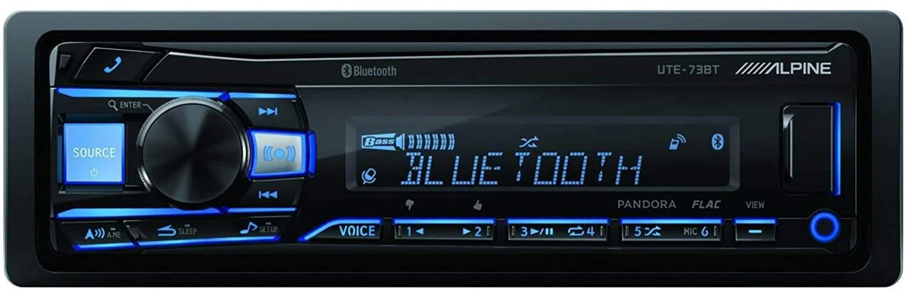 Alpine UTE-73BT Mech-Less Media Receiver & S2-S80C Type S 8" Component Speakers