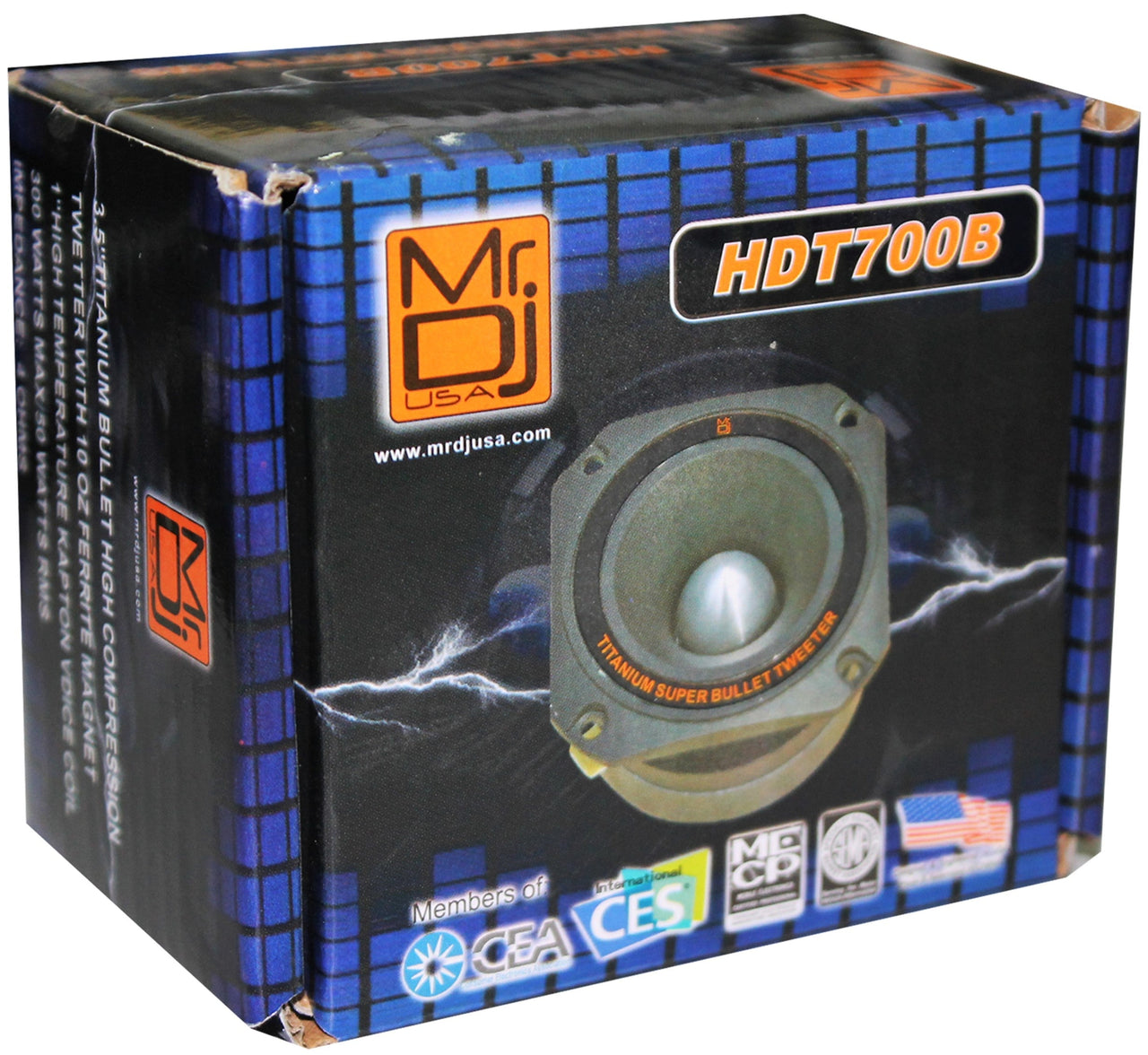 Mr. Dj HDT700B 3.5-in Titanium Bullet Tweeter w/ 10 Ounce Ferrite Magnet (Black)