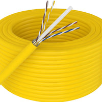 Thumbnail for Patron 1000' Cat6 Ethernet Yellow Bulk Network Cable UL Bare Solid Copper Wire UTP