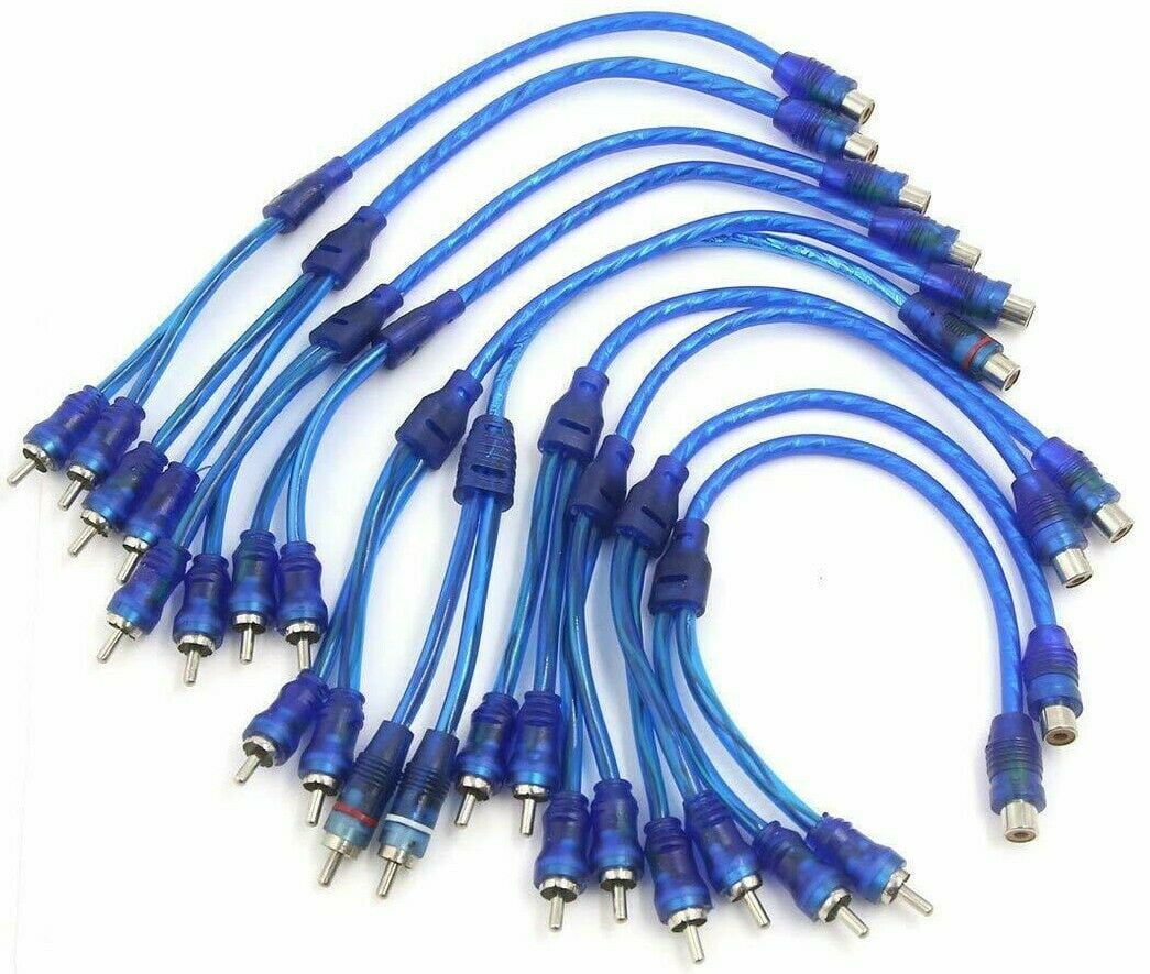 10 Absolute RCA Audio Video Cable "Y" Adapter Splitter 1 Female to 2 Male Plug Cable