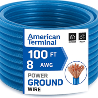 Thumbnail for American Terminal ATP8G100BL 8GA 100' Blue Power Ground Wire Car Audio Amplifier Marine Cable