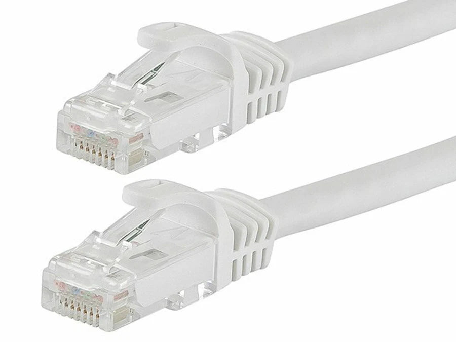 2 Patron Cat6a Ethernet Network Patch Cable RJ45 23AWG 600Mh Solid Copper Wire 3' White