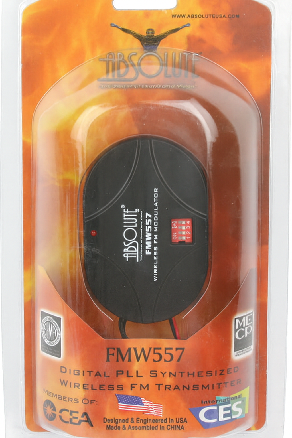 Absolute  FMW557 Wireless FM Stereo Modulator with 8 Frequency Setting