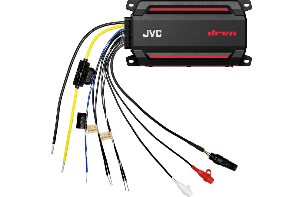 JVC KS-DR2001D 600W Max Power Compact Marine Waterproof Digital Mono Amplifier + 6.5" Marine Speakers