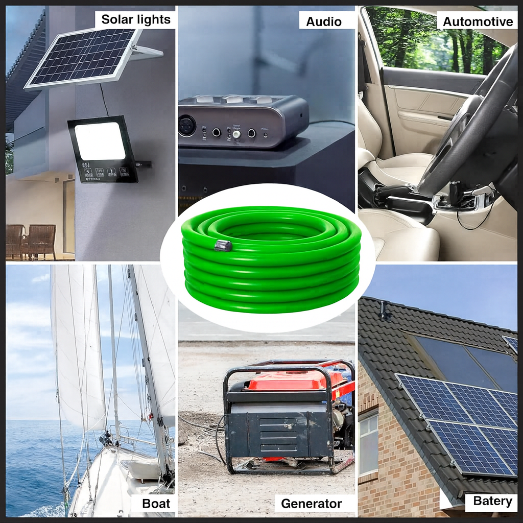 Absolute P8250GR 8GA 250' Green Power Ground Wire Car Audio Amplifier Marine Cable