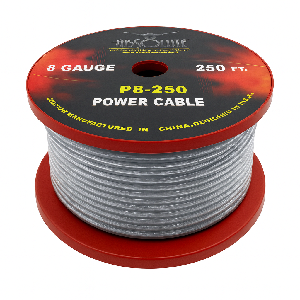 Absolute P8250SV 8GA 250' Silver Power Ground Wire Car Audio Amplifier Marine Cable